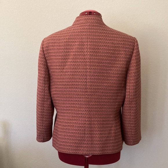 Le Suit Separates Size 12 lined blazer orange with black & cream specs. - Picture 2 of 11